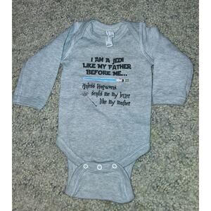 I Am A Jedi Like My Father Before Me Funny Baby one piece gray newborn